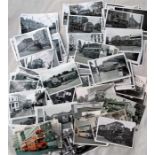 Quantity of b&w (mainly) London TROLLEYBUS & BUS PHOTOGRAPHS, size 6x4 (mainly), taken in the