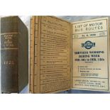 Officially bound volume of the 1920 London General Omnibus Company LEAFLETS 'LISTS OF MOTOR BUS