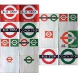 Quantity (14) of London Transport BUS STOP POSTERS. Dating from the 1960s-80s, these were pasted