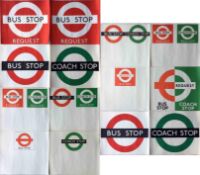 Quantity (14) of London Transport BUS STOP POSTERS. Dating from the 1960s-80s, these were pasted