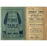 TIMETABLE BOOKLETS comprising "Peacock's" Watford Railway Time Table for May 1922 (includes some
