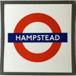 London Underground enamel PLATFORM SIGN from Hampstead station on the Northern Line. This is a