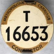 London Tram & Trolleybus Conductor's METROPOLITAN STAGE CARRIAGE BADGE T16653. Equivalent to PSV