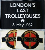 A London Transport trolleybus DESTINATION BLIND INSERT, believed to be an original from a small