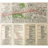 c1902 Central London Railway fold-out POCKET MAP produced to promote its service from Bank to