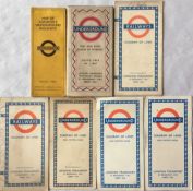 c1928/29 London Underground 'Stingemore' POCKET MAP (yellow cover), lightly-used condition, plus 6