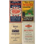 Selection of 1920s-onwards Midland Red fold-out POCKET ROUTE MAPS comprising 'Map of Midland Red