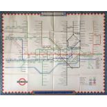 1946 London Underground quad-royal POSTER MAP by H C Beck (whose names appears on the River Thames!)