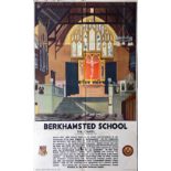 1937 London, Midland & Scottish Railway double-royal POSTER 'Berkhamsted School, the Chapel' by