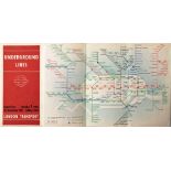 1939 London Underground diagrammatic, card POCKET MAP designed by Hans Schleger (aka 'Zero') who