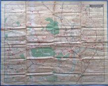 c1931/32 London Underground quad-royal POSTER MAP 'Underground Map of London'. Drawn by G W