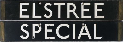 London Underground 38-Stock enamel DESTINATION PLATE for Elstree/Special from the Northern Line.