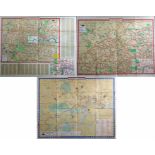 Selection of London Transport quad-royal POSTER MAPS comprising Central Bus & Trolleybus Routes