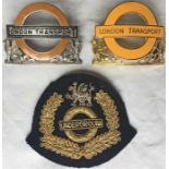 Collection of London Transport Underground CAP BADGES comprising 1962 hallmarked silver badge for