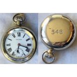 1930/40s London Transport chrome-plated POCKET WATCH engraved 'LPTB 548' as issued to Underground