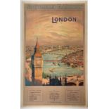 1924 Southern Railway double-royal POSTER 'London', produced in the company's formation year and