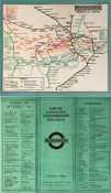 c1928/9 London Underground linen-card POCKET MAP from the Stingemore-designed series of 1925-32.