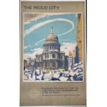 1944 London Transport double-royal POSTER 'A new view of St Paul's from Bread Street' by Walter E