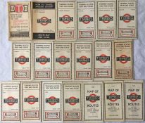 Complete run of London Tramways (Underground Group) POCKET MAPS from the c1914 issue to the 1932