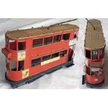 Scratch-built, tin-plate MODEL of a London Tram on route 33 with destination 'Kingsway'. A well-