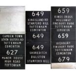 London Transport TROLLEYBUS DESTINATION BLIND from Edmonton (EM) depôt, dated 3.1.58 and for the