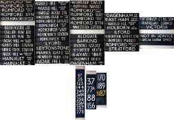 Selection of London Transport bus DESTINATION BLINDS comprising an NN/CC ultimate blind for a