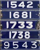 Selection of London Underground 1962 Tube Stock enamel STOCK-NUMBER PLATES. These were located