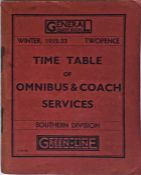 London General Country Services TIMETABLE of Omnibus & Coach Services for Southern Division,