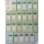 Quantity of London Transport Green Line POCKET MAPS dated from 1946 (946.2719F 15,000) to 1969.