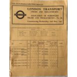 London Transport (Trams and Trolleybuses) BOOKLET 'Allocation of Scheduled Trams and