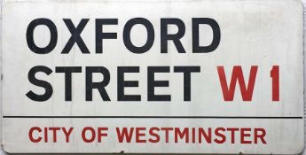1960s/70s City of Westminster enamel STREET SIGN from Oxford Street, W1, London's famous shopping