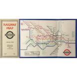 1936 London Underground diagrammatic, card POCKET MAP, designed by H C Beck. This is edition No 2,