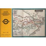 c1928/9 London Underground linen-card POCKET MAP from the Stingemore-designed series of 1925-32.