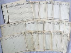 Large quantity of 1950s London Transport trolleybus paper TIME CARDS for a considerable variety of