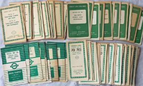 Large quantity of London Transport Green Line Coaches TIMETABLE LEAFLETS comprising 31 from the