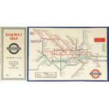 1936 London Underground diagrammatic, card POCKET MAP, designed by H C Beck. This is edition No 1,