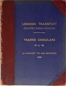 Officially bound volume of London Transport TRAFFIC CIRCULARS (Country Buses & Coaches) for the year