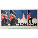 1930 London Midland & Scottish Railway PANEL (OR FOOTER) POSTER 'London' by Pieter Irwin Brown (