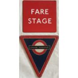 London Transport Routemaster RADIATOR BADGE, the plastic triangle version introduced in 1965 (