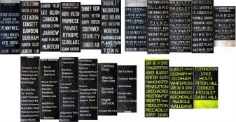 Selection of bus DESTINATION BLINDS comprising a c1960s Northern General blind from Sunderland