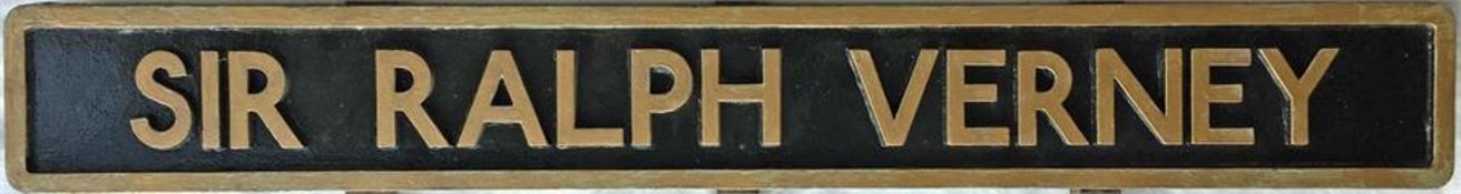 Metropolitan Railway LOCOMOTIVE NAMEPLATE 'Sir Ralph Verney' ex Metropolitan-Vickers Bo-Bo