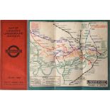 c1931 London Underground linen-card POCKET MAP from the Stingemore-designed series of 1925-32.