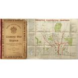 1915 Brighton Corporation Tramways fold-out MAP 'showing the Routes, together with all the Places of