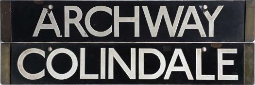 London Underground 38-Stock enamel DESTINATION PLATE for Archway/Colindale on the Northern Line.