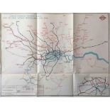 1938 London Transport MAP titled 'London Passenger Transport Board - New Works Programme, 1935-