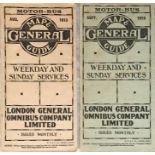 Pair of 1913 London General Omnibus Company POCKET MAPS 'Motor-Bus Map & General Guide', the