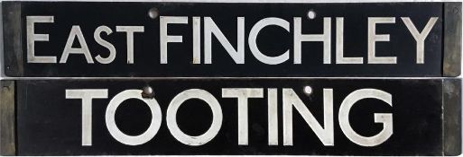 London Underground 38-Stock enamel DESTINATION PLATE for East Finchley/Tooting on the Northern Line.