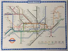 1964 London Underground POSTER MAP designed by Paul Garbutt. Measuring 20" x 15" (51cm x 38cm), this