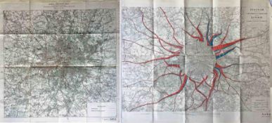 Pair of 1912 London Traffic Branch MAPS, based on the 1" OS, believed to have been prepared for