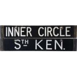 London Underground Q/CO/CP-Stock DESTINATION PLATE for Inner Circle/Sth Ken on the District/Circle